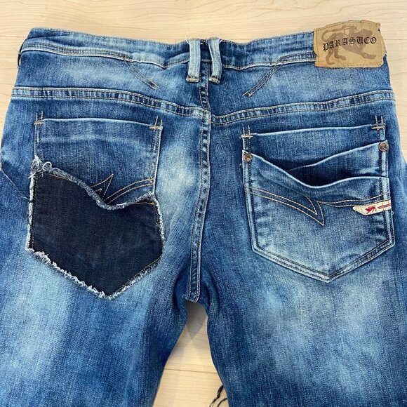 Parasuco Mens Low Rise Relaxed Fit Patchwork Jeans Size 32 Blue Denim WLB-016 - Picture 4 of 16